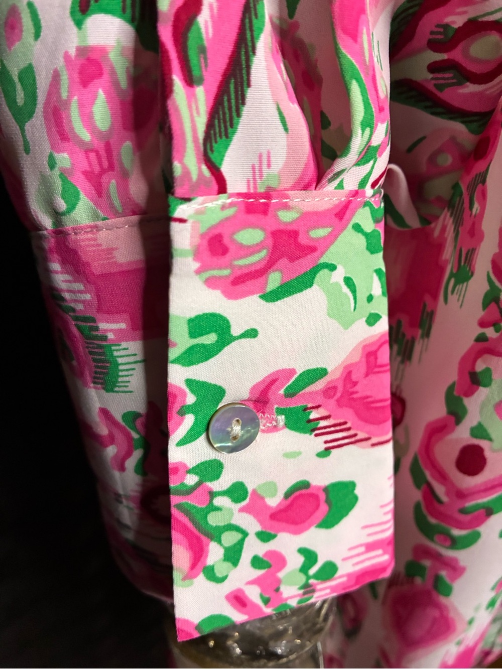 entro Pink & Green Mixed-Print Button Down Shirt - Picture 4 of 10